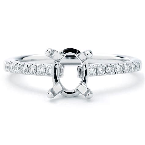 Oval Center Shared Prong Diamond Basket Setting In White Gold New York Jewelers Chicago