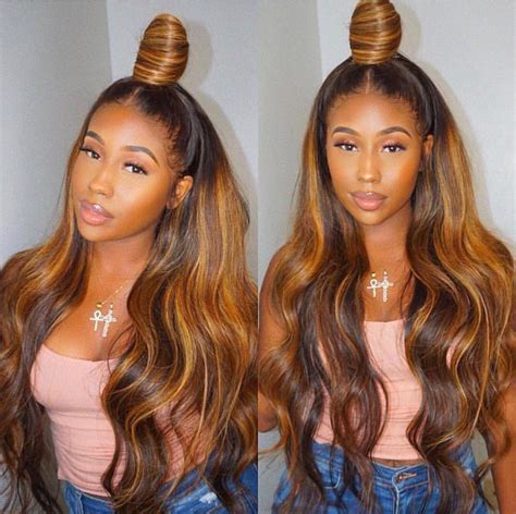 These people burn instead of tanning. Highlights brown hair | Honey blonde hair, Wig hairstyles ...