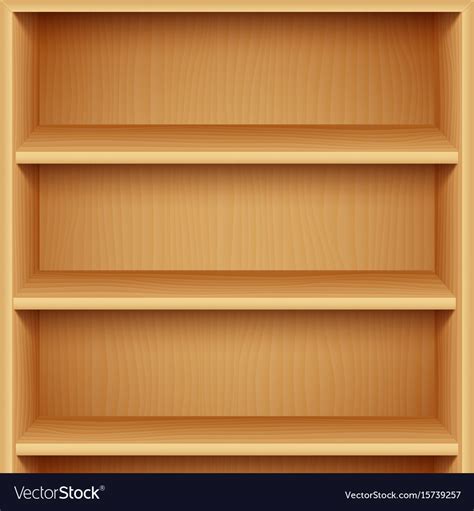 Empty Wooden Bookshelves Royalty Free Vector Image