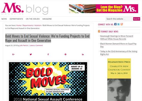 Ms Magazine Blog Bold Moves To End Sexual Violence Raliance