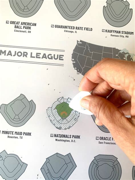 Baseball Stadium Map Baseball Ts Scratch Off Map Scratch Etsy