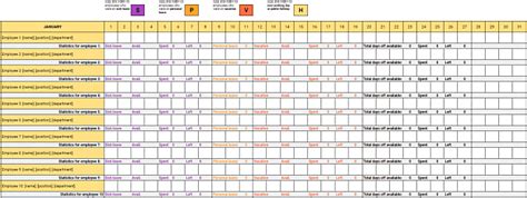 Employee Time Off Tracker Free Ms Excel Templates