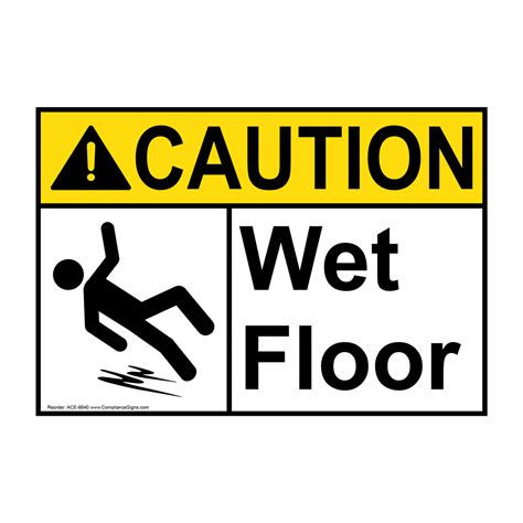 Ansi Be Careful Slippery Floor Sign With Symbol Abe 5780