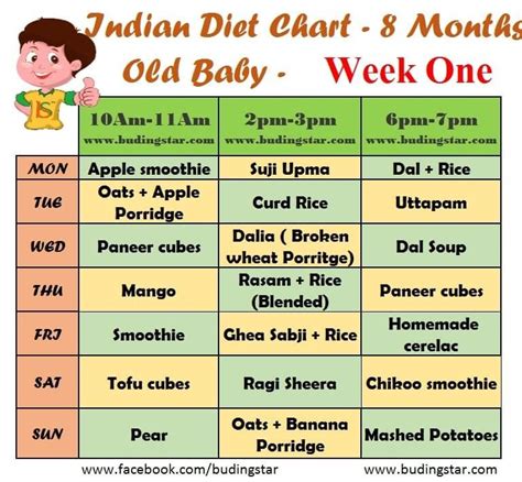 Here is the full list of options you can include in 8 months old baby's diet. Indian Diet Chart for 8 Months Old Baby | 7 month old baby ...