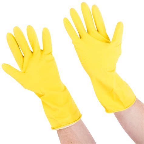 Large Multi Use Yellow Rubber Fully Lined Gloves Pair 12pack