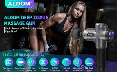 Massage Gun Aldom Massage Gun Deep Tissue Handheld Muscle Massage Gun 30 Speeds Deep Tissue