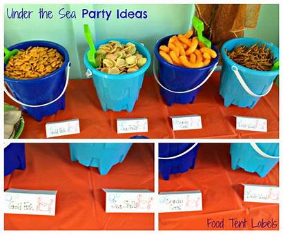 Sea Birthday Under Theme Party Snacks Labels