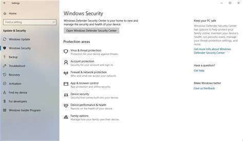 Whats New With Windows Defender Security Center In The April 2018