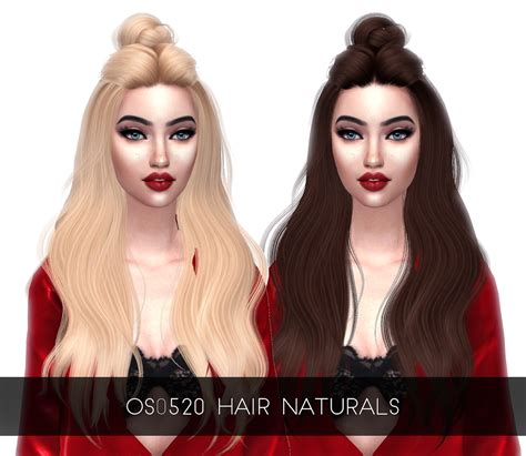 Sims 4 Hairs Kenzar Sims Wings`s Os 0520 Naturals Hair Retextured