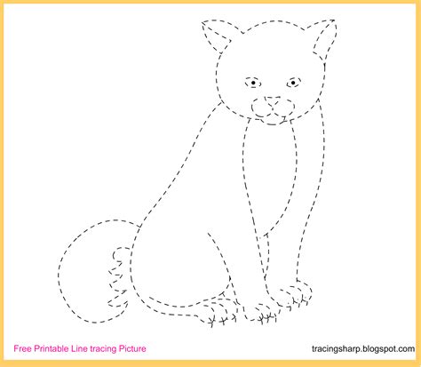 Free Tracing Line Printable Cat Tracing Picture
