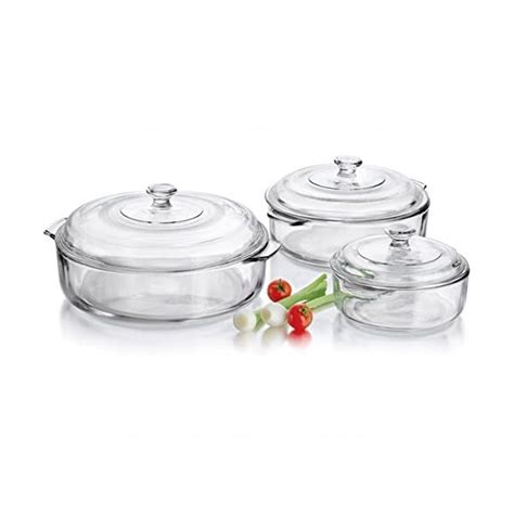 Libbey 56030 Baker S Basics 3 Piece Covered Casserole Dishes Versatile Glass Baking Dishes For