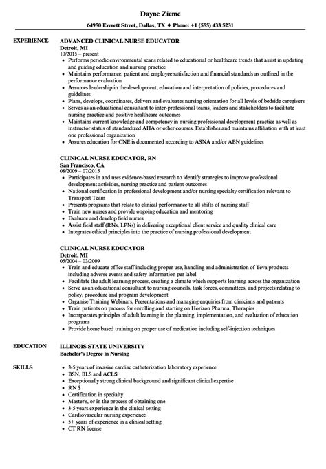 Clinical Nurse Educator Resume Samples Velvet Jobs