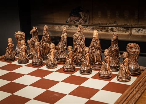 Chess Set Louis Xiv Design In An Aged Cream And Rosewood Etsy