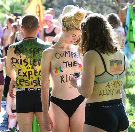 Scantily Clad Extinction Rebellion Protesters Bare It All As They Take