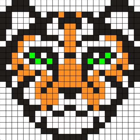 Tigre Pixel Art Difficile Animaux Un Chat Un Chien Un Tigre Un