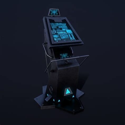 3d Model Sci Fi Console Computer Vr Ar Low Poly Cgtrader