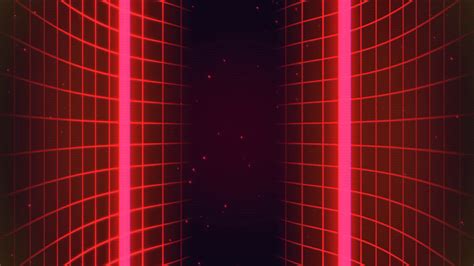 Motion Retro Red Glitters And Grid Abstract Futuristic Background