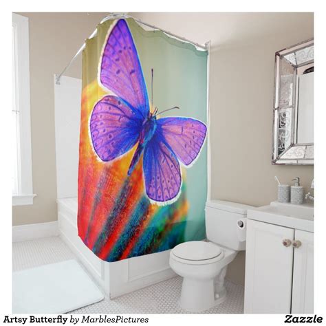 Artsy Butterfly Shower Curtain Zazzle Com Butterfly Shower Curtain