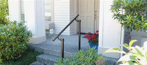 Using a package installment unit like exterior metal handrail kits helps with meeting safety regulations. Steel Handrail For Steps, No Welding Required, Self Install Handrail Kits - Simplified Building