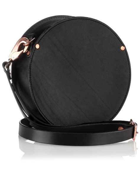 Alfie Douglas Black Leather Round Shoulder Bag In Black Lyst