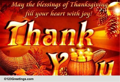 Blessings Of Thanksgiving Free Thank You Ecards Greeting Cards