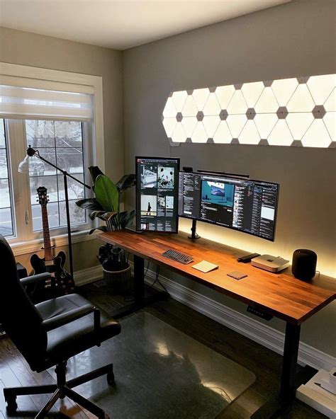 Great Home Office Setup By Mrisad 👌 Nanoleaf Light Panels Look