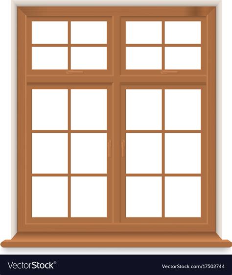Traditional Wooden Window Isolated Royalty Free Vector Image