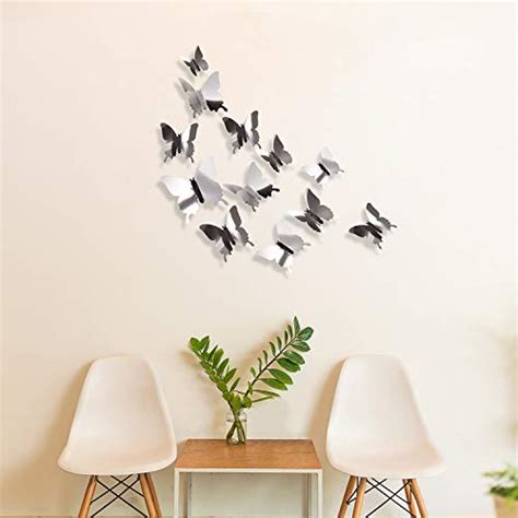 48 Pieces Diy Mirror Butterfly Combination 3d Butterfly Wall Stickers