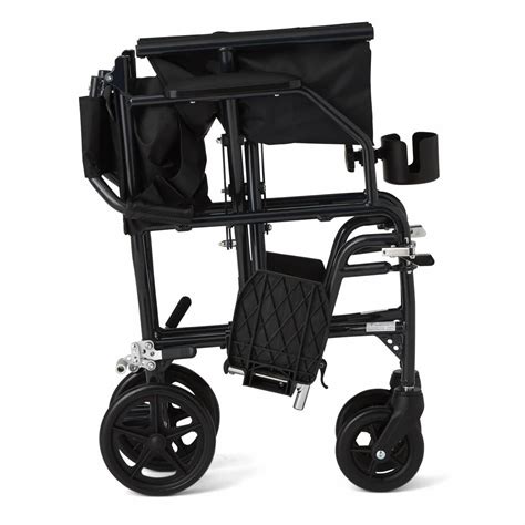 Medline Ultralight Transport Chair 300lb Black 1ct