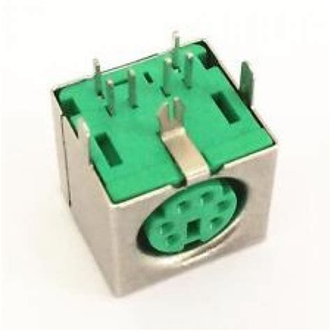 Ps2 Female Connector Pcb Mount Type Ps2 6 Pin Mini Din Plug Green