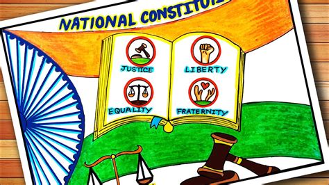Indian Constitution Day Poster National Law Day Drawing