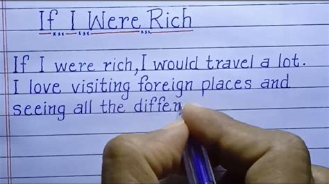 If I Were Rich Essay In English Youtube