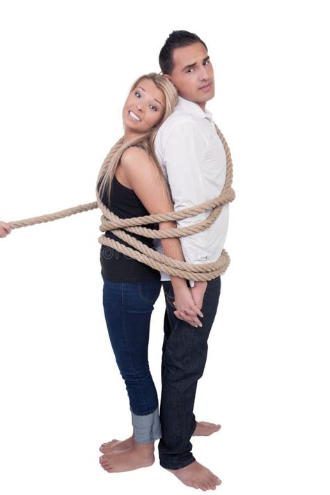 Couple Bound Together By A Rope Stock Image Image Of Custody People 30657013