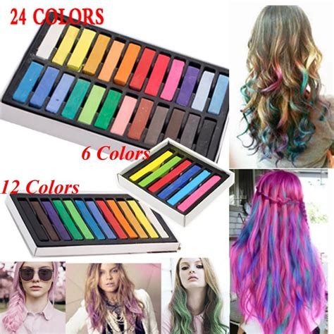 Hot 24 Colors Fashion Hair Crayons Chalk Non Toxic Soft Pastel Kit