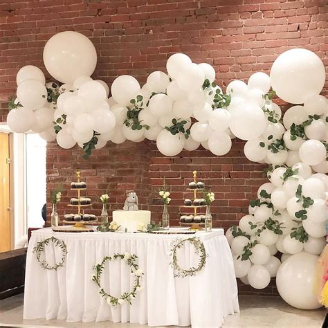 White Wedding Backdrop Balloon Garland Kit Bridal Shower Etsy In 2020 Wedding Balloons