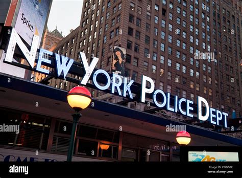 New York Police Department Building In Times Square In Manhattan New