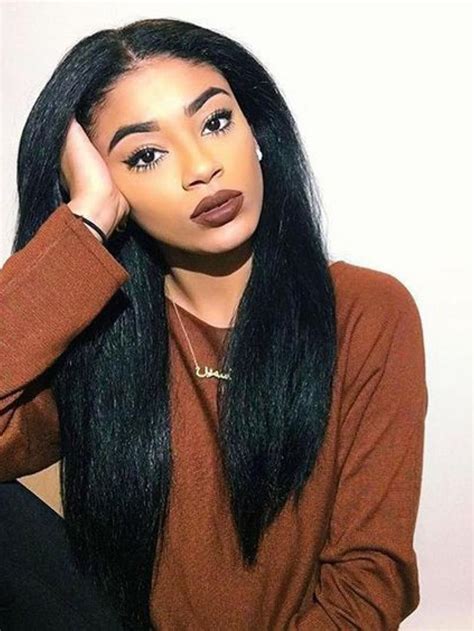 Long straight heat safe lace front human hair blend wig light blonde ombre ocfl. 18 inches Kinky Straight Full Lace Human Hair Wig - Human ...
