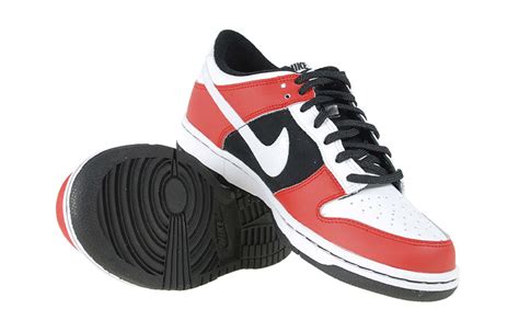 Gs Nike Dunk Low Sneakers Blackredwhite 310569 611 Kicks Crew
