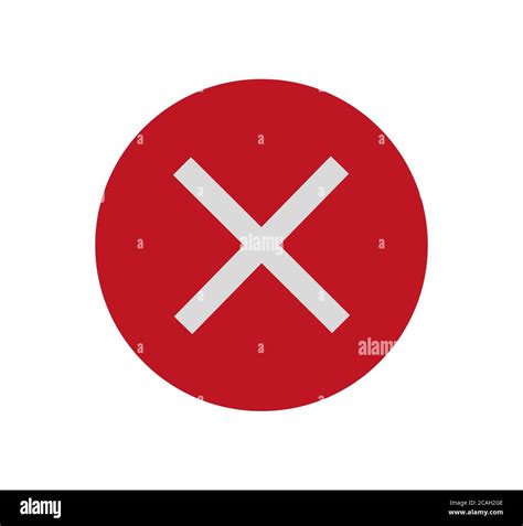 Illustration Of A Red X Mark Icon Isolated On A White Background Stock