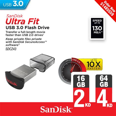 Sandisk Ultra Fit 16gb And 64gb