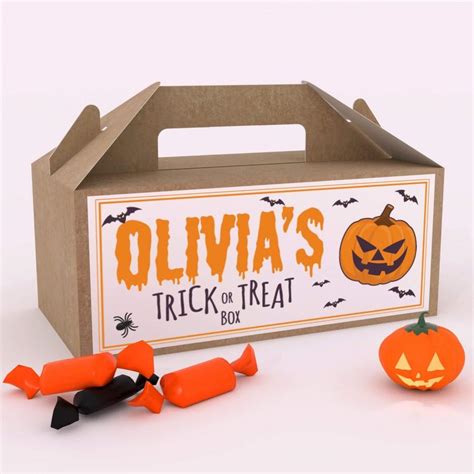 Personalised Halloween Trick Or Treat Fun Party T Favour Box Party