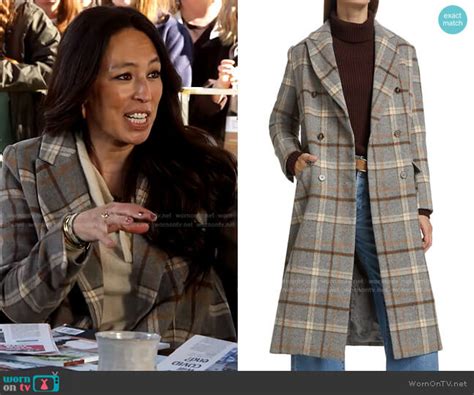 Wornontv Joanna Gaines’s Grey Plaid Coat On The Drew Barrymore Show Clothes And Wardrobe From Tv