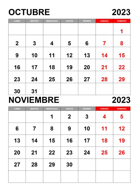 Calendario Octubre Noviembre 2023 Calendariossu