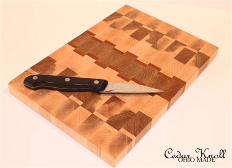 Cutting Board End Grain Maple Cherry Accents Cheese Board