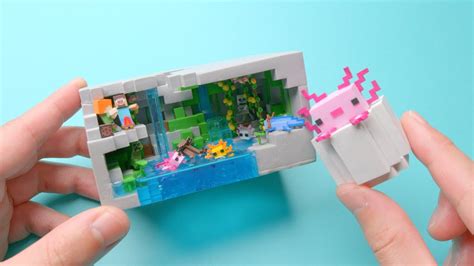 Making Minecraft Lush Cave With Axolotls Miniature Clay Diorama Asmr