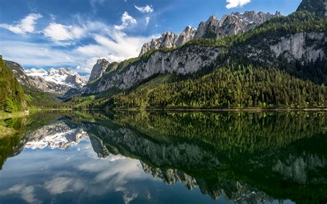 Download Wallpapers Lake Gosau Alps Mountain Lake Summer Morning