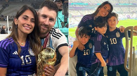 Esposa De Lionel Messi Y Sus Tres Hijos Celebrando En Qatar Fotos Univision Famosos Univision