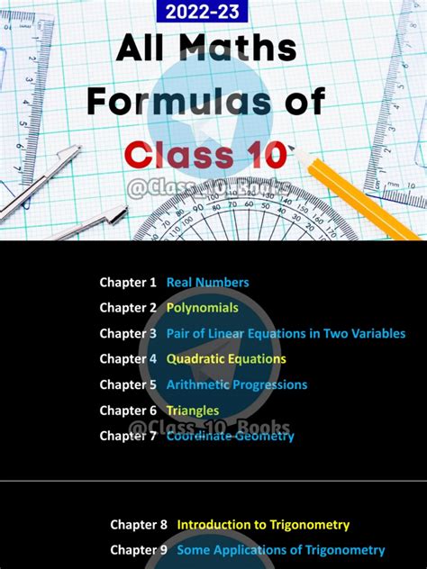 All Maths Formulas Class 10 Pdf Factorization Trigonometric Functions