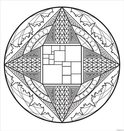 You can also save your picture and share with your friends or print a blank coloring and create your picture of mandala with your own coloring box. Mandala Complexe Coloring Page - Free Coloring Pages Online