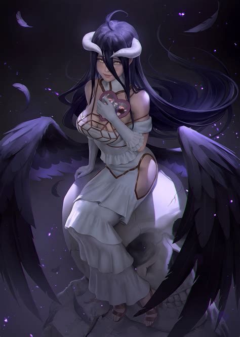 bakgrundsbilder albedo overlord overlord anime animeflickor klänning succubus fantasy